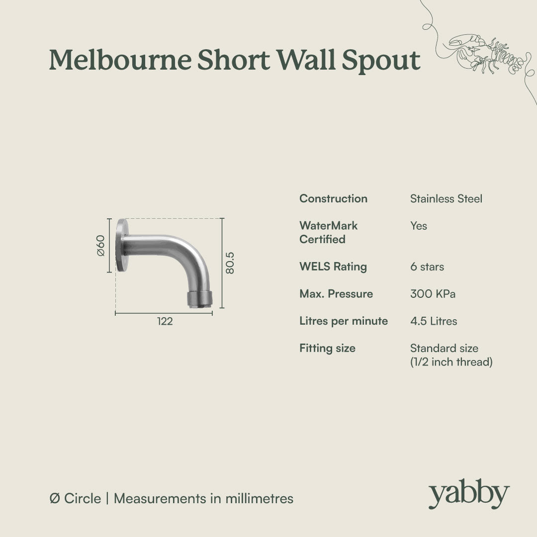 Melbourne Short Wall Spout Warm Brushed Nickel