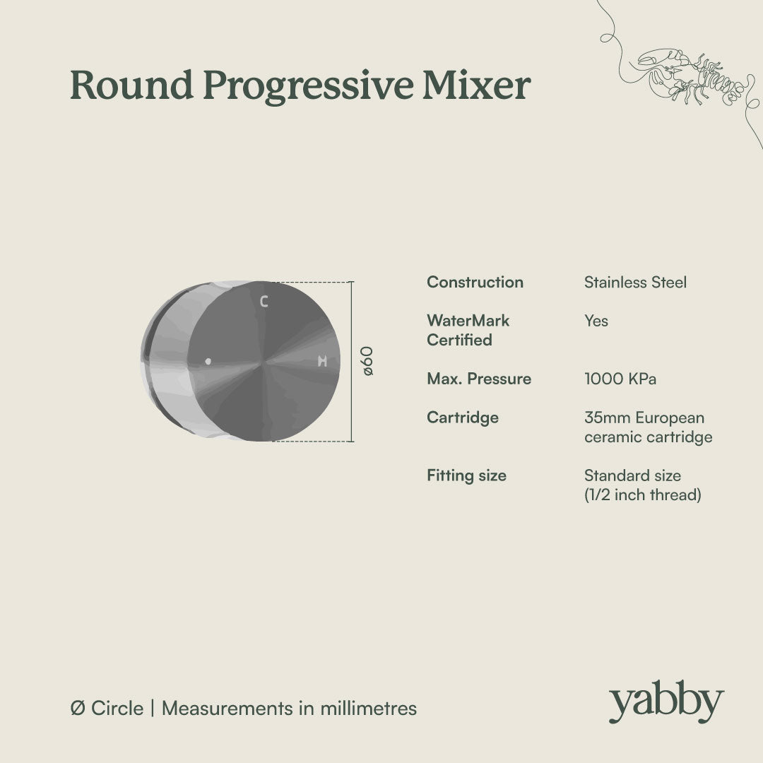 Round Wall Progressive Mixer Brushed Brass