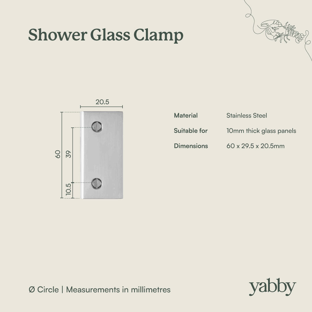 Shower Glass Clamp Brushed Brass