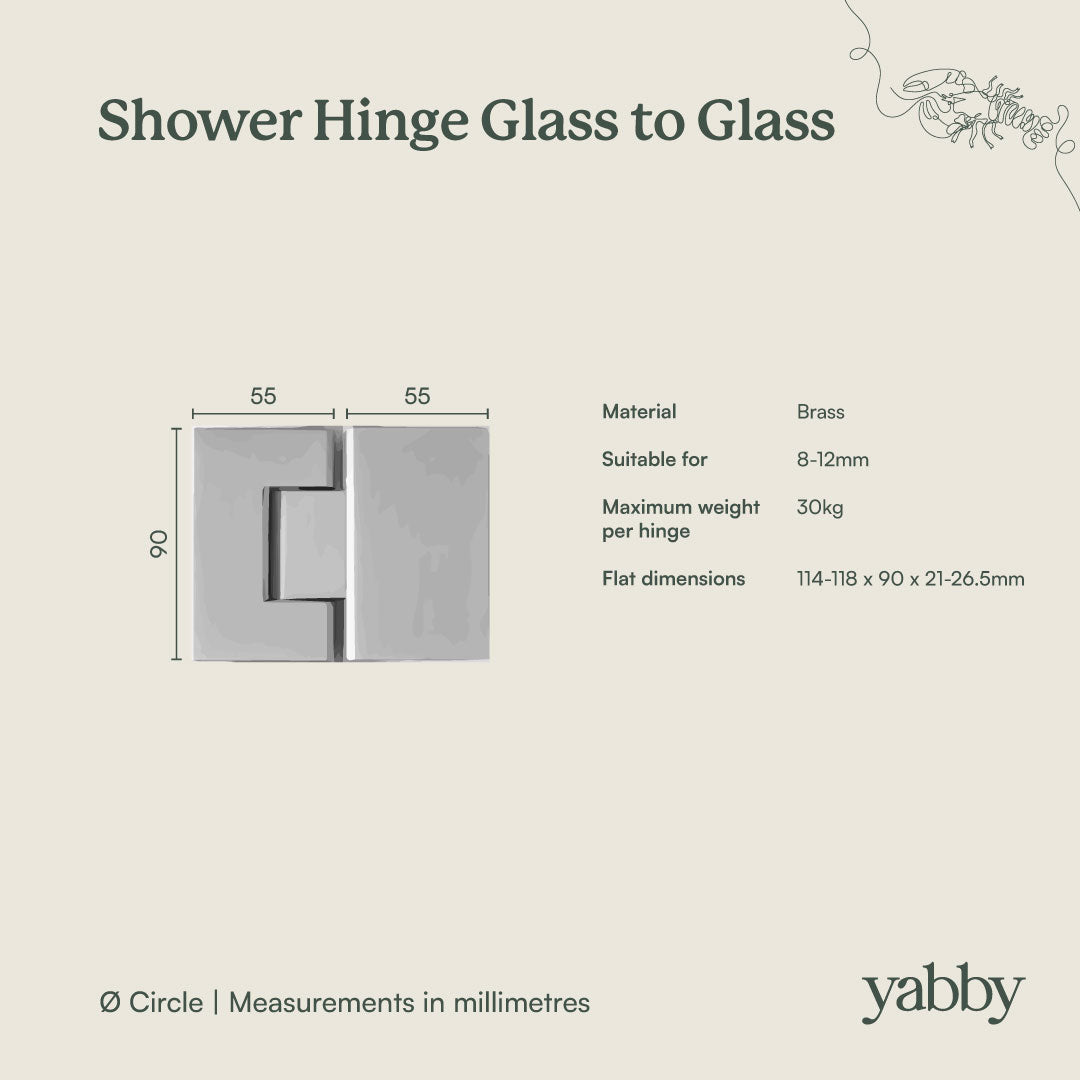 Shower Hinge Glass to Glass Warm Brushed Nickel