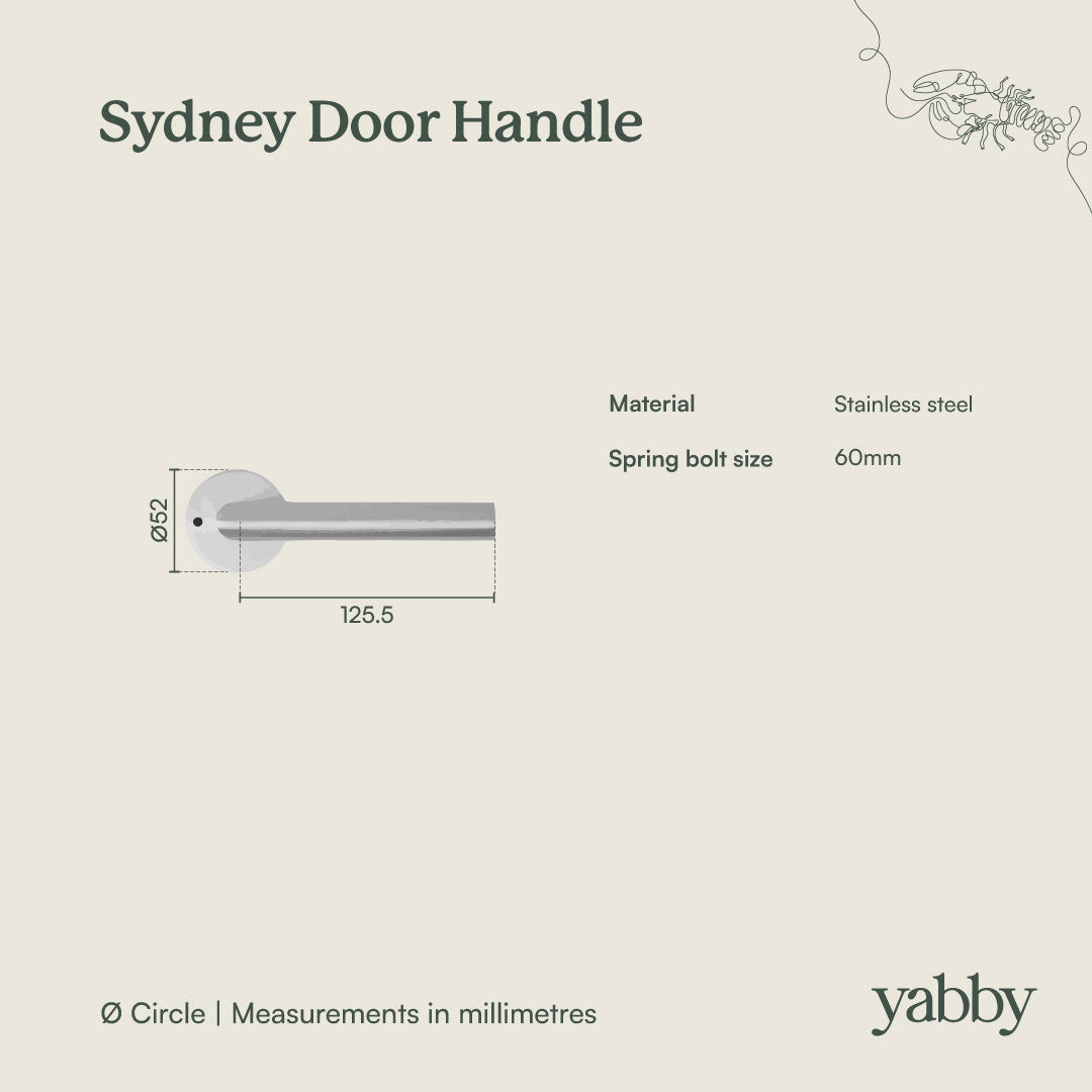 Sydney Door Handle Brushed Brass