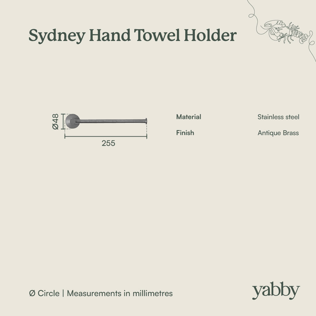 Sydney Hand Towel Holder Antique Brass