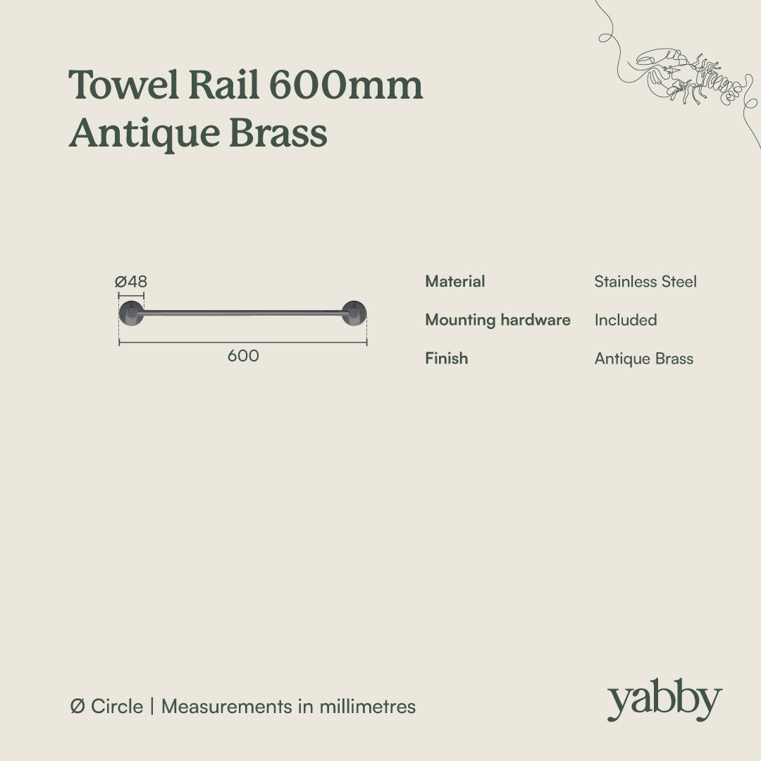 Towel Rail Antique Brass
