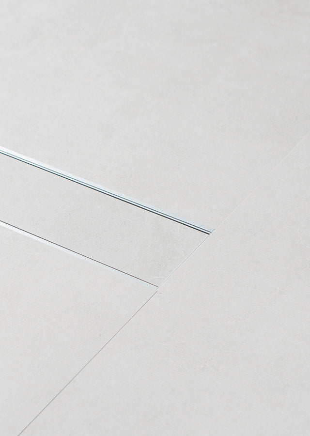 Aluminium Floor Drain 1M Brushed Silver