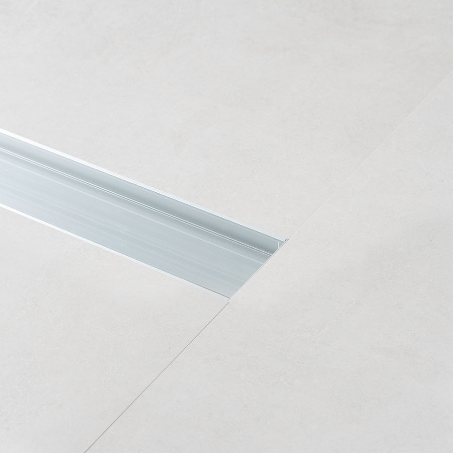 Aluminium Floor Drain 1M Brushed Silver