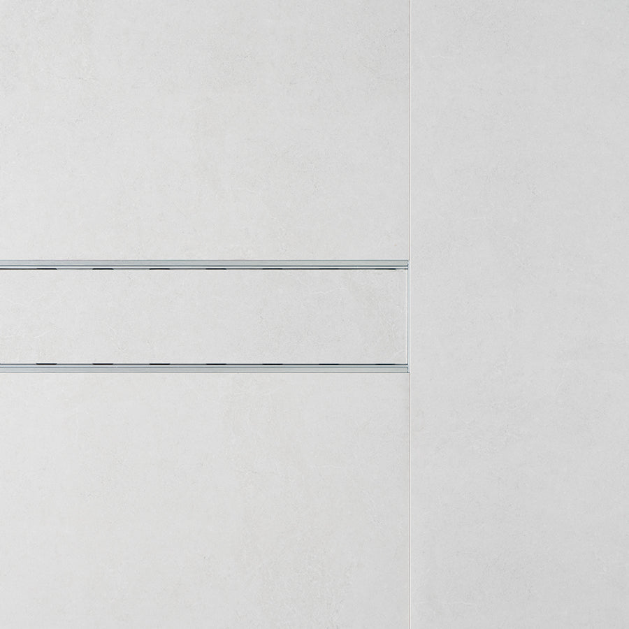 Aluminium Floor Drain 1M Brushed Silver