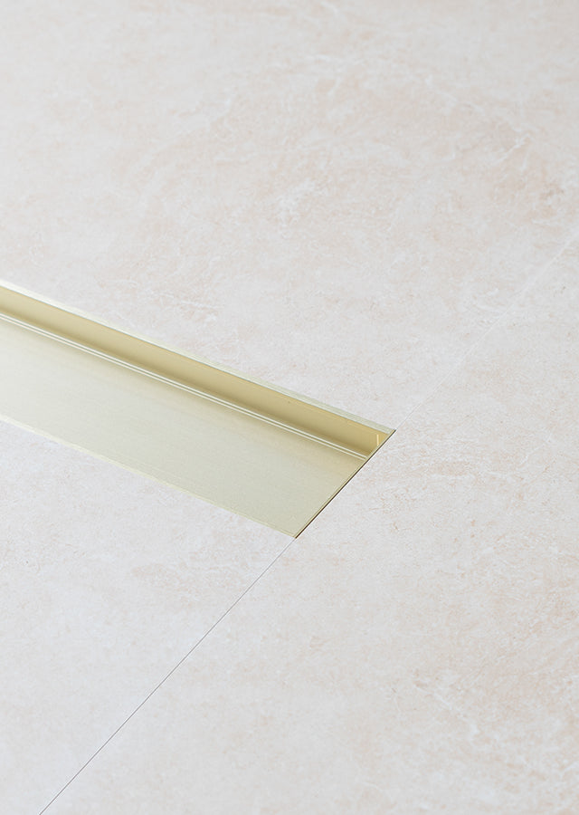 Aluminium Floor Drain 1M Brushed Brass