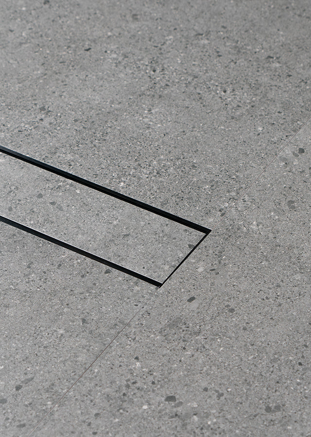 Aluminium Floor Drain 1M Matte Black