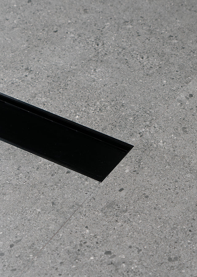 Aluminium Floor Drain 1M Matte Black