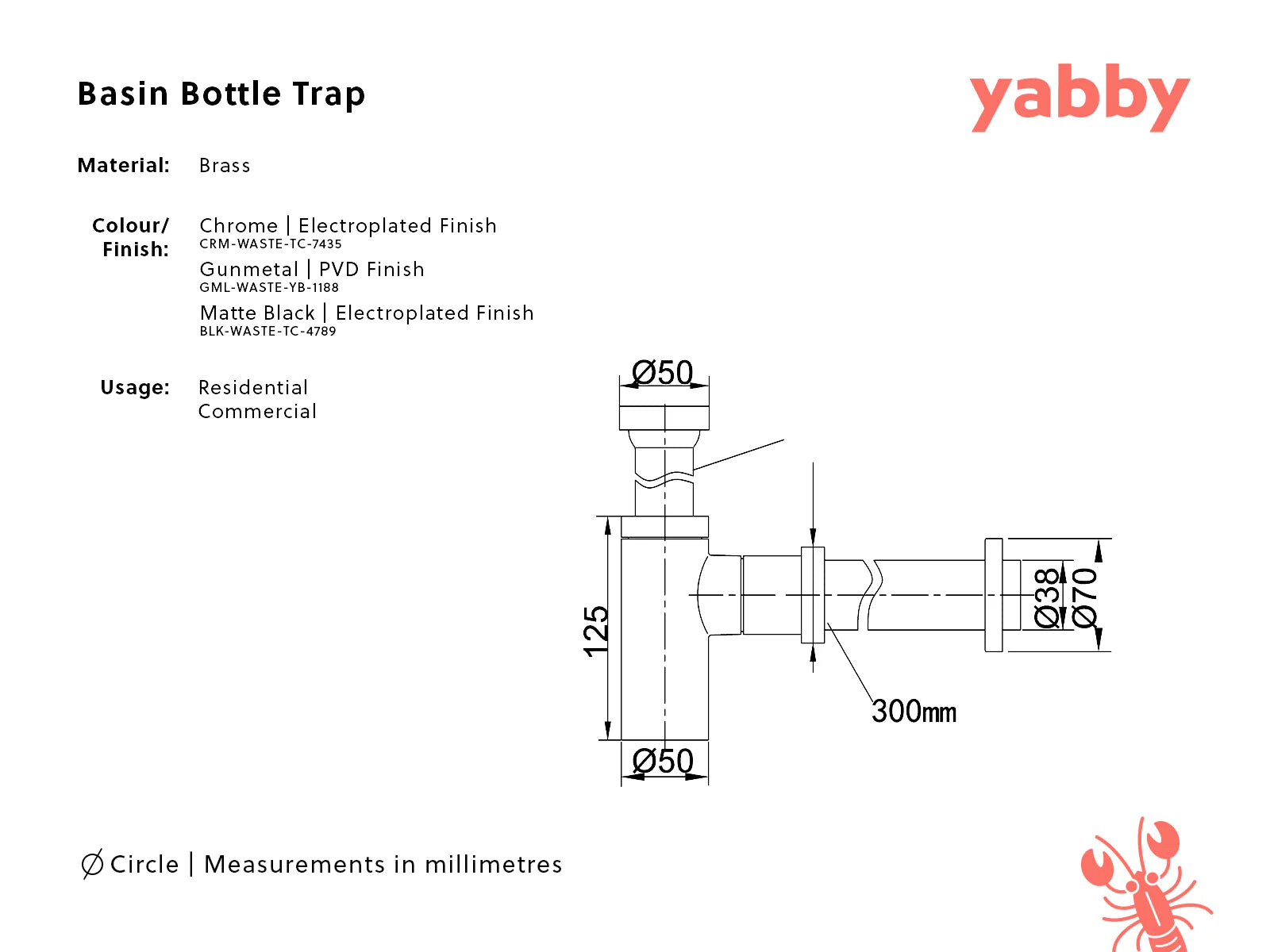 Bottle Trap Waste Gunmetal