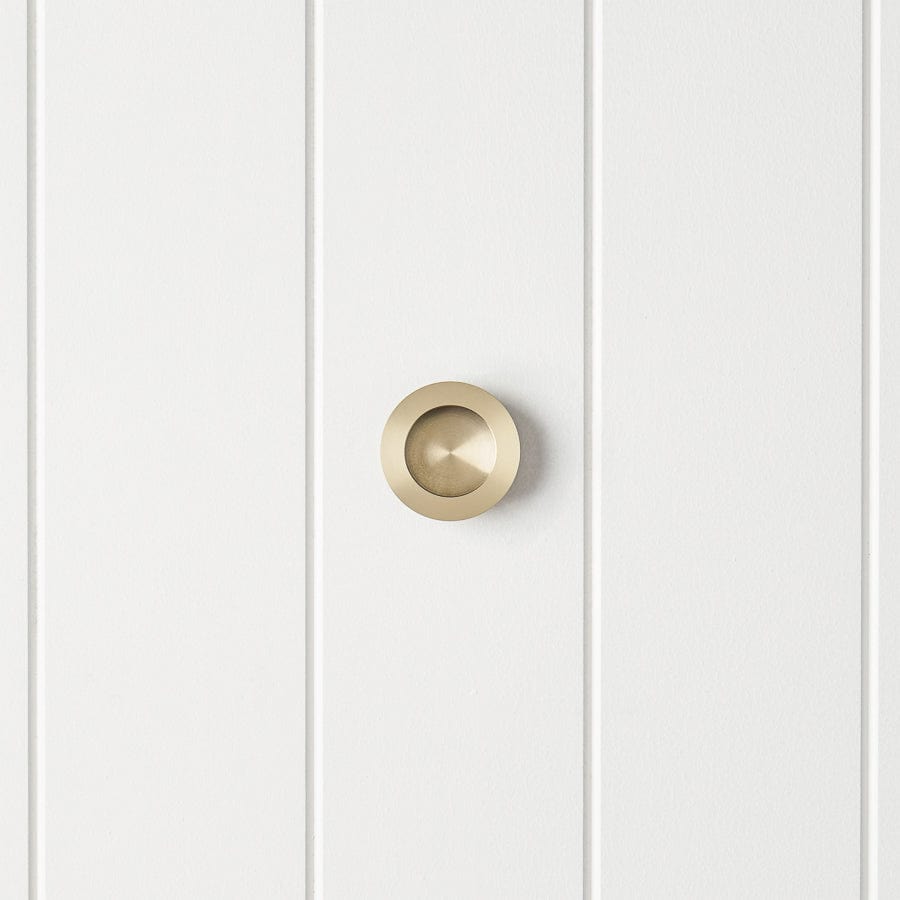 Flush Pull Round Warm Brushed Nickel