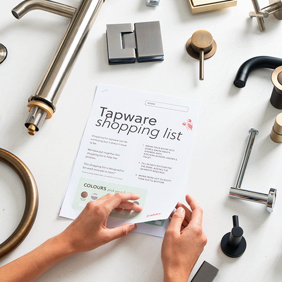 Tapware shopping list