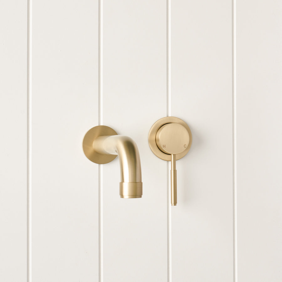 Melbourne Wall Spout + Mixer Warm Brushed Nickel