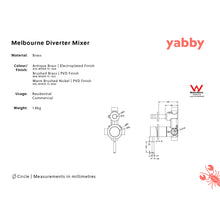 Melbourne Diverter Mixer Brushed Brass