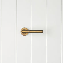 Melbourne Door Handle with Lock Antique Brass