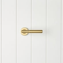 Melbourne Door Handle with Lock Brushed Brass