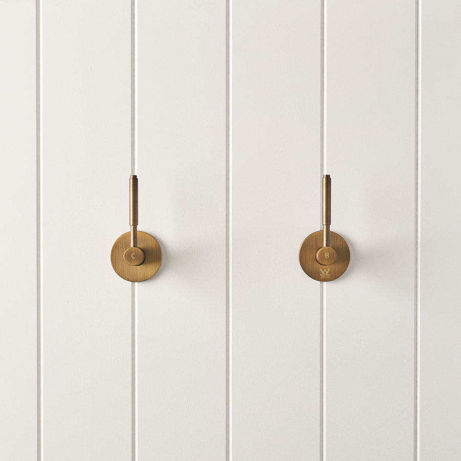 Melbourne Double Handle Taps Antique Brass