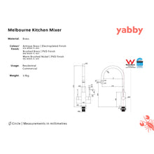 Melbourne Kitchen Mixer Brushed Brass