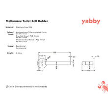 Melbourne Toilet Roll Holder Brushed Brass