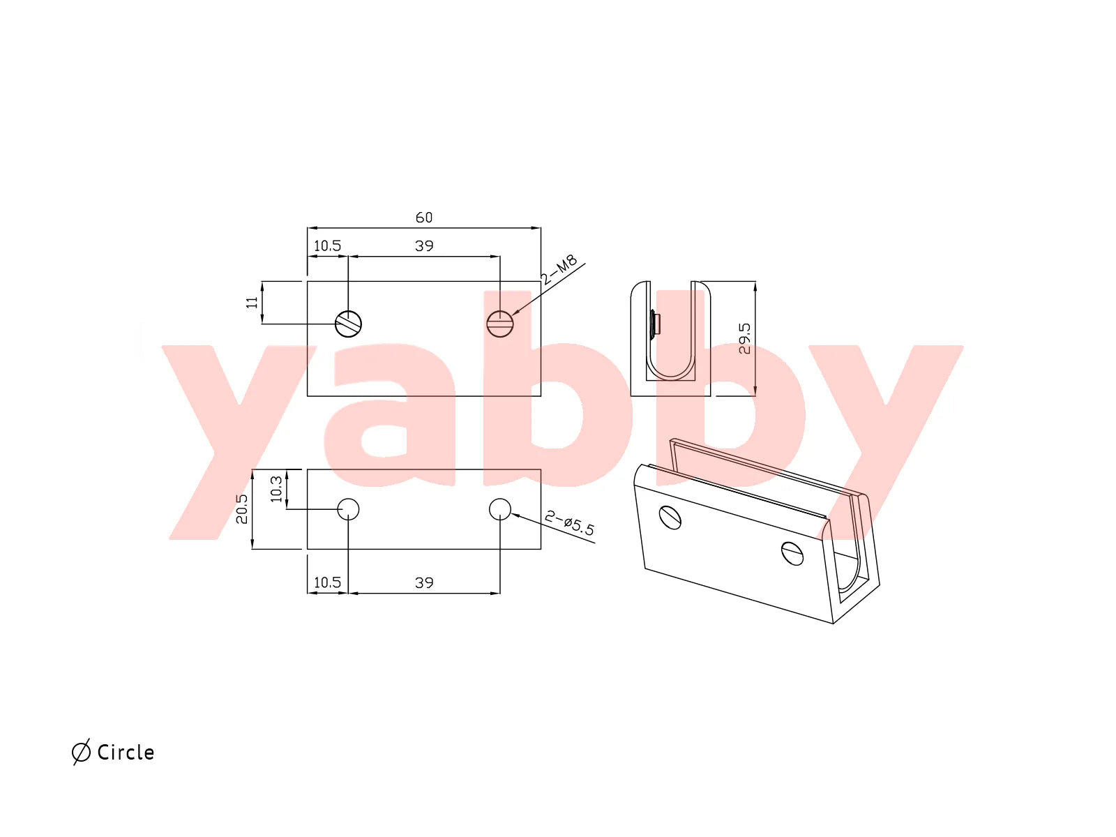 Shower Glass Clamp Gunmetal