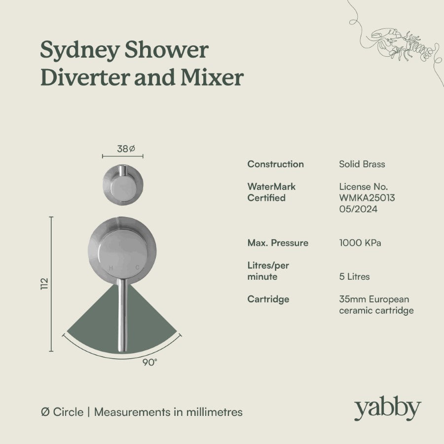 Shower Diverter and Mixer Chrome