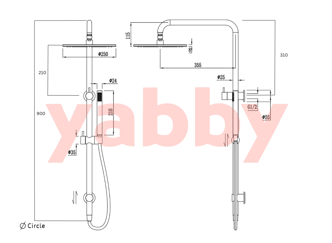 Combination Shower Antique Brass