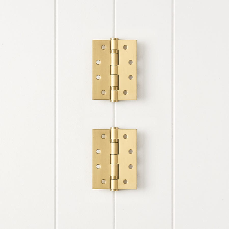 Door Butt Hinge Pair Brushed Brass