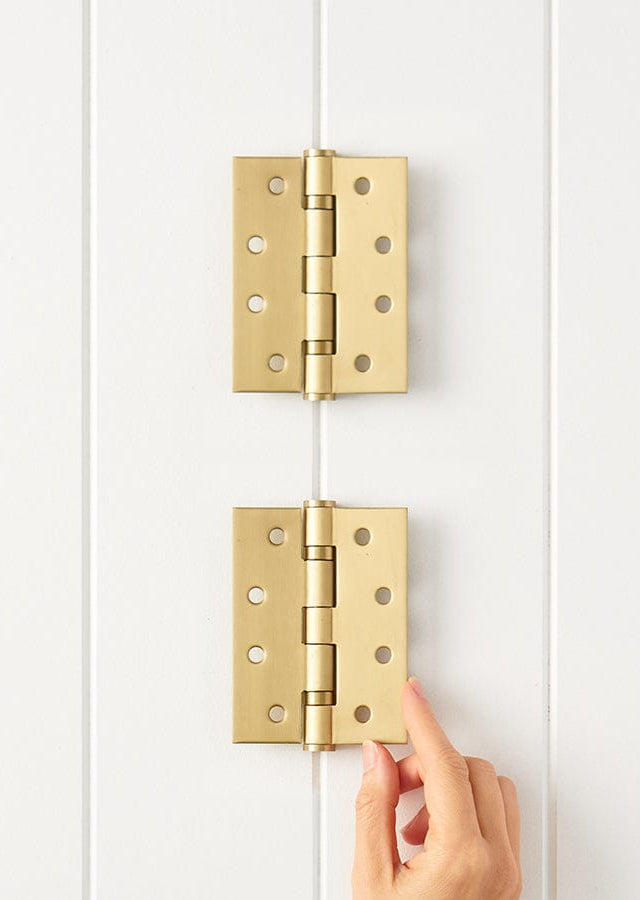 Door Butt Hinge Pair Brushed Brass