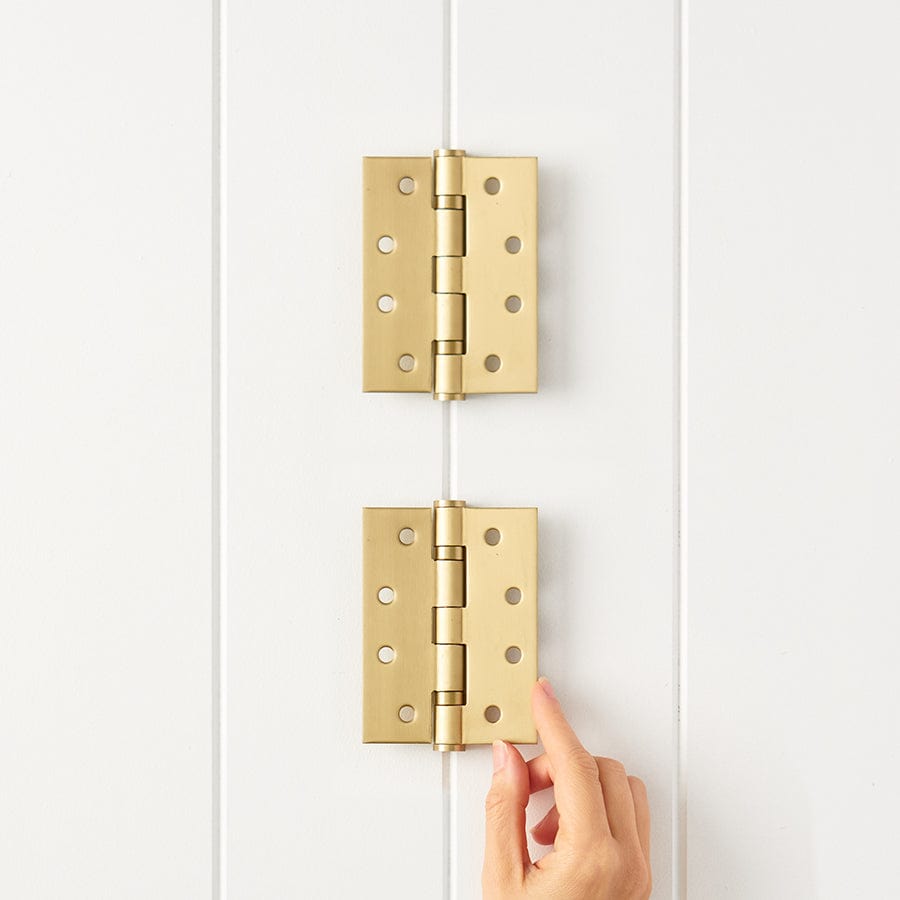 Door Butt Hinge Pair Brushed Brass