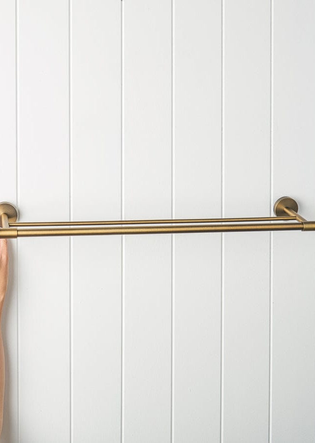 Melbourne Double Towel Rail Antique Brass