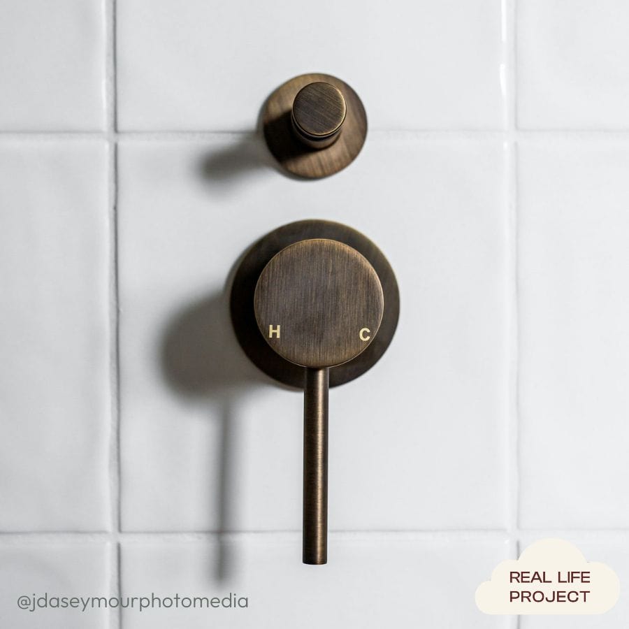 Sydney Shower Diverter and Mixer Antique Brass