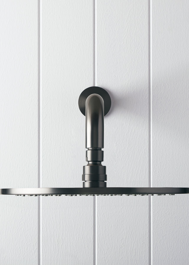 Wall Shower Arm And Head Gunmetal 250mm