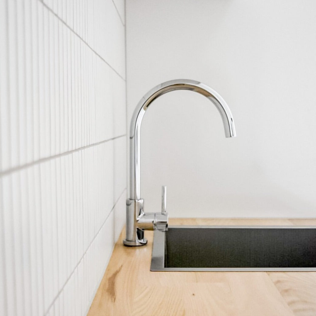 Round Kitchen Mixer Chrome