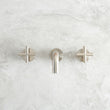 Wall spout + Cross taps Warm Brushed Nickel