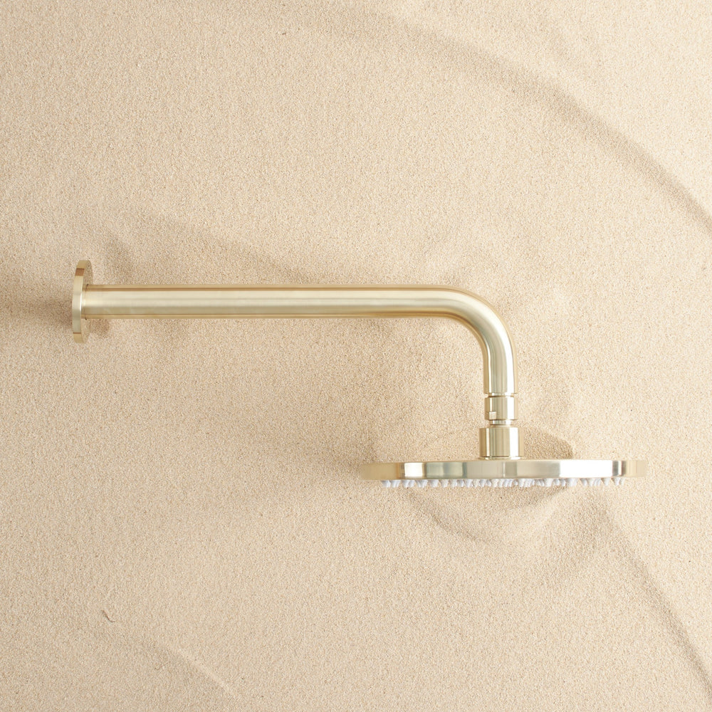Wall Shower Arm and Head Brushed Brass