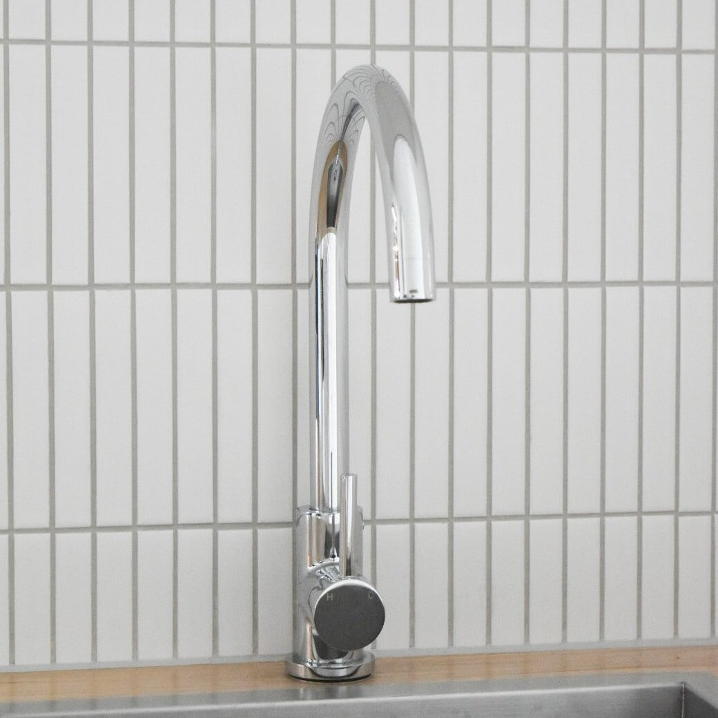 Round Kitchen Mixer Chrome
