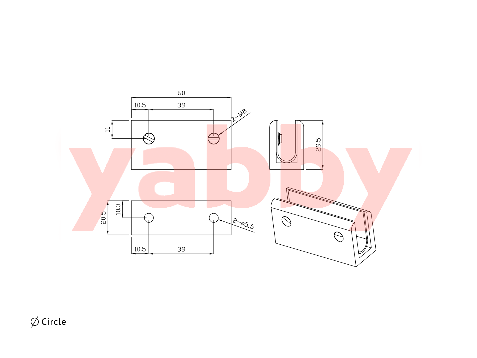 Shower Glass Clamp Brushed Brass